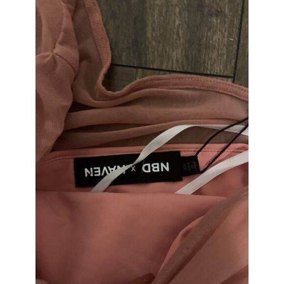 Naven Misty Dress in Pink Mauve NBD X Revolve Xs Nwt 150$ spring formal mesh - Picture 5 of 5
